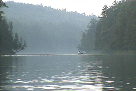 A leisurely paddle through the increasing haze of the day, 	brought me back to the parking lot. 